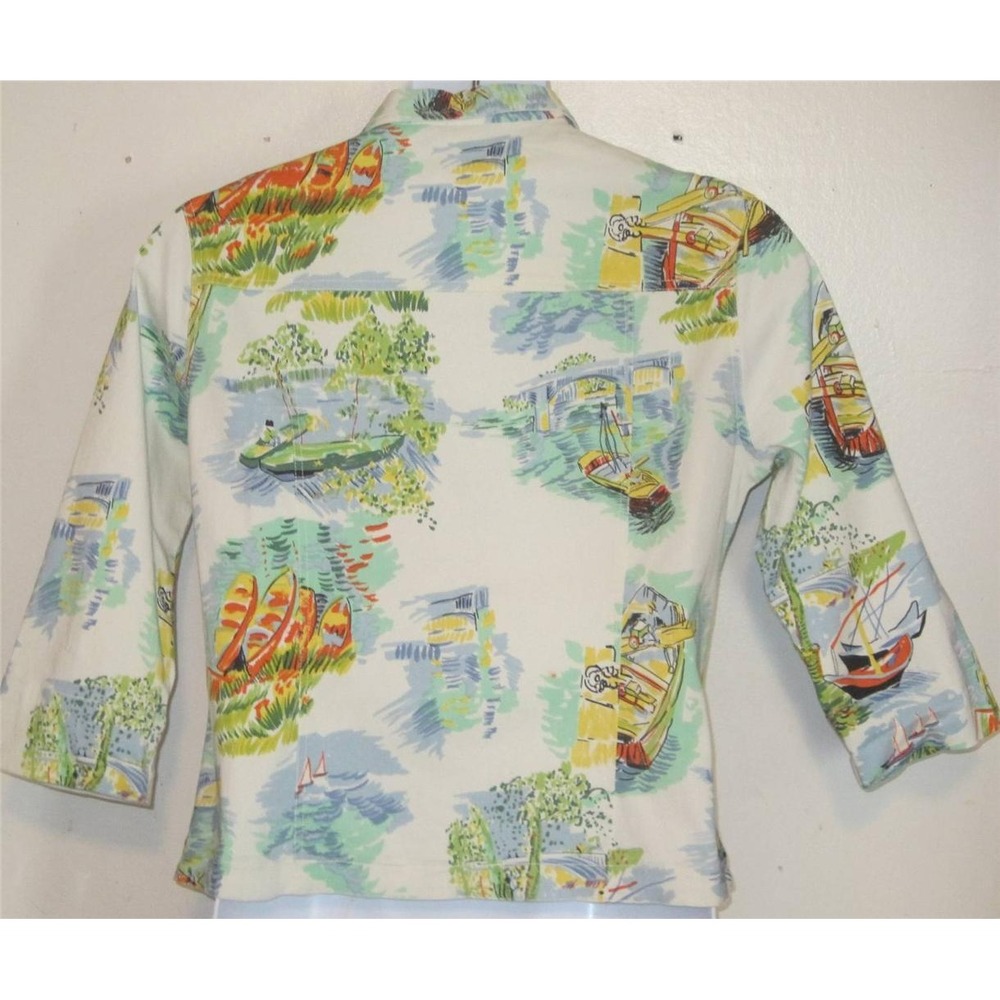 Mirror Mirror misses sz XL colorful print jacket blazer Cute  b17 - Picture 2 of 3
